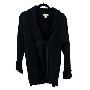 Neesh by D.A.R. Black Tie Front Cardigan Size Large